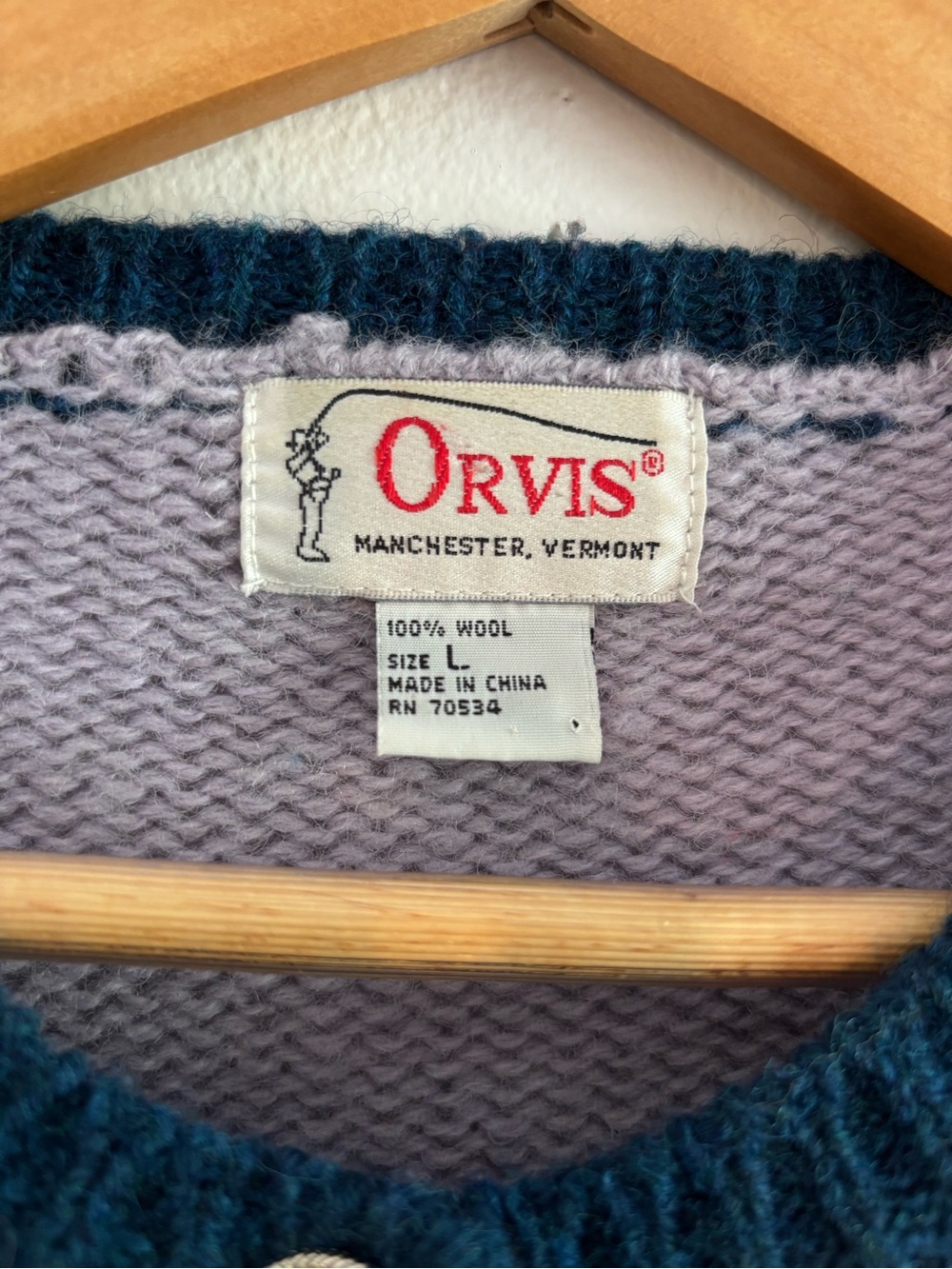 Orvis Woodland Trout Wool Sweater Cardigan - Picture 3 of 6